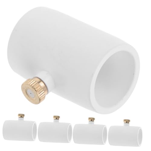 Toyvian 1 Satz Sprühkühlsystem Nebeldüse Sprühdüse Für Schlauch Düsennebel Beschlagen Herr Emitter Sprühwischer Kupplung Mit Messing-zerstäuberdüse Kühlsystemzubehör Weiß PVC 5 Stück von Toyvian
