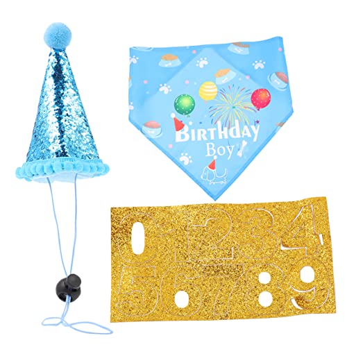 Toyvian 1 Satz Tier Party Triangular Schal Hut und Sabber Handtuch Teiliges Zubehör für Haustiergeburtstag und Fotoshootings von Toyvian