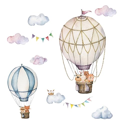 Toyvian 1 Satz Wandaufkleber Heißluftballon Aufkleber Wand Tapetenaufkleber Aufkleber Für Animla Wandtattoo Wolkige Wandtattoos Urlaubsaufkleber Aufkleberpapier Tier Pvc Klebrig Kind von Toyvian