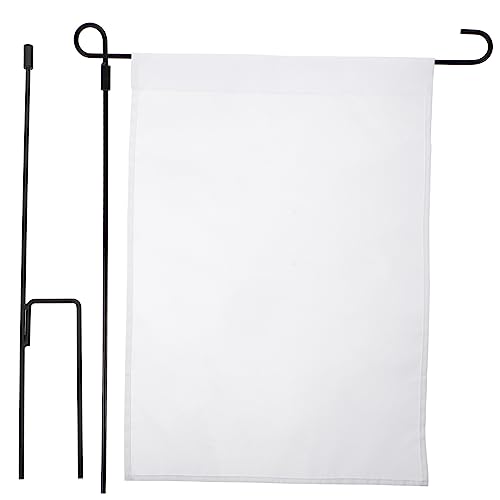 Toyvian 1 Satz Weiße Gartenflagge Blanko Diy Flagge für Außenbereich mit Fahnenmast Deko für Garten Langlebig für Gestaltung von Toyvian