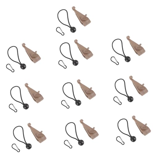 Toyvian 1 Satz Zeltclip Kern Campingpavillon Campingplane Zeltdach schwer Camping zubehör wasserdichte Planenclips aus Segeltuch, Zeltklemmen Metall Light Brown von Toyvian