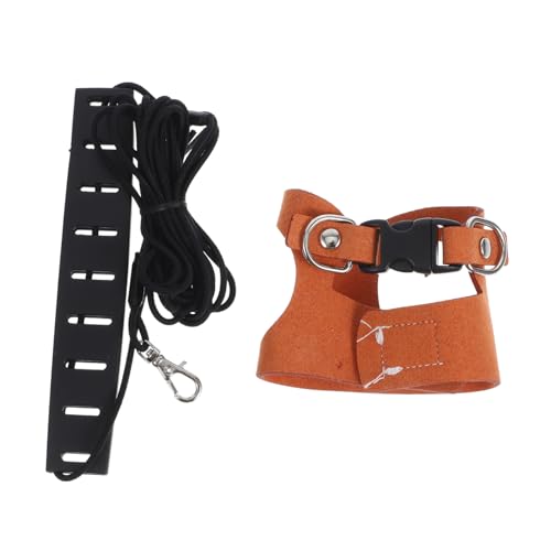 Toyvian 1 Satz bequemes Hasengeschirr Hamster Leine meerschweinchen Leine Haustiergeschirr Frettchenweste für Haustiere Lederband tragbare Haustierleine Cartoon-Häschen-Geschirr-Kit Coffee von Toyvian