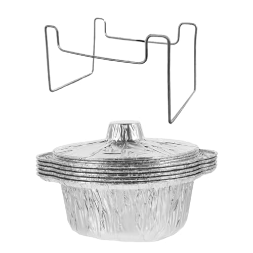 Toyvian 1 Set Aluminiumfolienschüssel Kochgeschirr Mit Alufolienpfanne Geriffelte Aluminiumfolienpfanne Rund Topf Camping Servieren Kochen Backen Behälter Zum Mitnehmen Aluminium von Toyvian