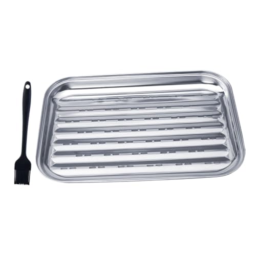 Toyvian 1 Set Grillplatte Grill Vorbereitungsschalen Grillplatte Truthahnschale Für Den Ofen Fischplatte Lebensmittelschalen Servierschale Grill Vorbereitungsschalen von Toyvian