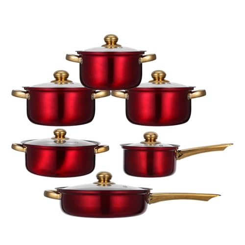 Toyvian 1 Set aus Töpfen und Pfannen aus Edelstahl: Induktionsgeeignetes Kochgeschirr aus Edelstahl – Antihaft-Töpfe und Pfannen mit Deckel für den Einsatz in der Küche Toyvian 1 Set aus Töpfen und Pfannen aus Edelstahl: Induktionsgeeignetes Kochgeschirr aus Edelstahl – Antihaft-Töpfe und Pfannen mit Deckel für den Einsatz in der Küche von Toyvian