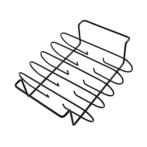 Toyvian 1 Stück Grill Drahtlos Spieß Kochen Fleisch Bausatz Rinderrippengestell Zusammenklappbar Platte Käfig Korb Rib-Rack Für Tragbar Lammrippengestell Rotisserie Black Eisendraht von Toyvian