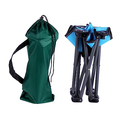 Toyvian 1 Stück Outdoor-Klappstuhl Zurück Angelsitz im Freien faltbar klein zusammenklappbarer Anglerhocker tragbarer Klappstuhl robuster Klappstuhl Außenstuhl Strandhocker Metall Blau von Toyvian