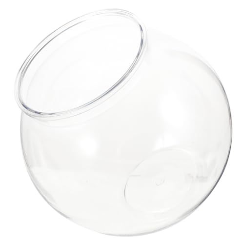 Toyvian 1 Stück Runder Transparenter Plastikfischtank Kleiner Aquarienbehälter für Goldfische Sturzsicher Dekorativ für Wohnzimmer oder Schreibtisch für Aquarienpflanzen von Toyvian