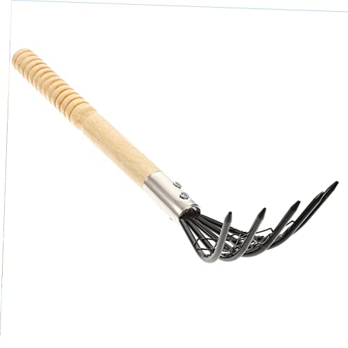 Toyvian 1 Stück Strandrechen mit Netzbeutel Multitasking Werkzeug zum Ausgraben von Muscheln Langlebig und Rutschfester Holzgriff für Einsatz Am von Toyvian