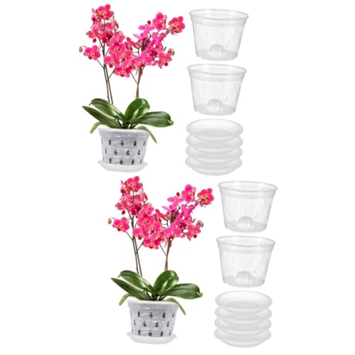 Toyvian 10 Sätze Transparente Orchideentöpfe Teiliges mit Untersetzer Pflanztöpfe Robustem mit Drainagelöchern für Gesunde Pflanzen und Ansprechende Raumdekoration von Toyvian