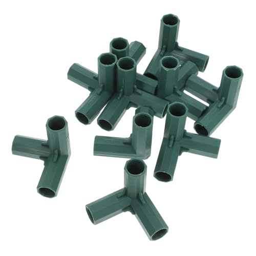 Toyvian 10 Stück 3-Wege-stecker Gewächshausteile Zeltstangenanschlüsse Gartenrahmenverbinder Pp Green von Toyvian