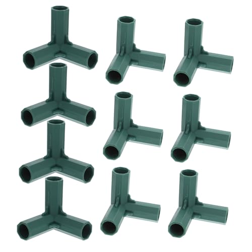 Toyvian 10 Stück 3-Wege-stecker Rahmenverbinder Gewächshausteile Zeltstangenanschlüsse Green Pp von Toyvian