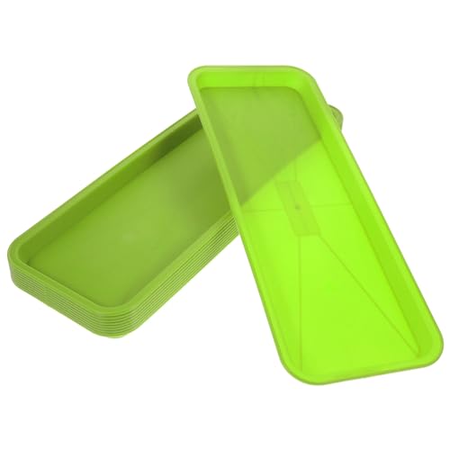 Toyvian 10 Stück Kunststoffschale Pflanzen Tropfschale Tabletts groß Kindergarten Pflanzgefäß Rechteck Tablett rechteckiges Pflanzgefäß Pflanzschale aus Kunststoff pp Green von Toyvian