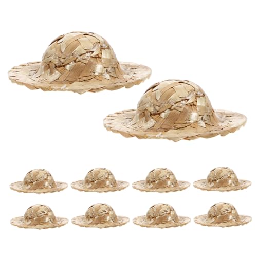 Toyvian 10stücke Miniatur Woven Dolls Hats Handgefertigte Mini Hüte Für Bastelprojekte Dekoration Leicht Und Tragbar Kreative Puppenaccessoires von Toyvian