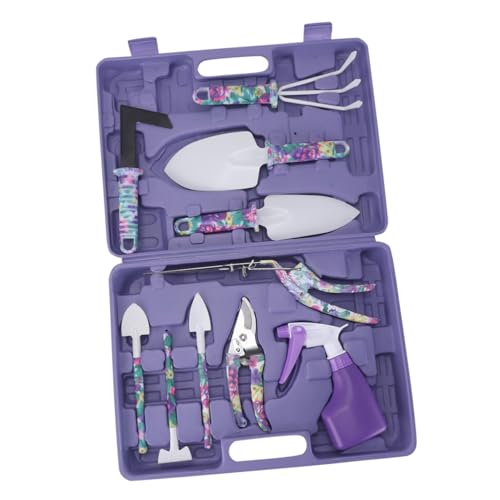 Toyvian 10 Stück Teiliges Gartengeräte Set mit Ergonomischen Handgriffen Umweltfreundlichen Kunststoffgriffen Gartenschaufel Handschaufel und Gartenschere für Gartenarbeit und von Toyvian