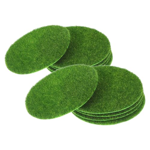 Toyvian 10 Stück Teiliges Künstliche Moosmatte Realistische Struktur Flokktechnik Platzsparende Dekoration für Tisch und Regal Geeignet für Innen und Outdoor Garten Deko von Toyvian