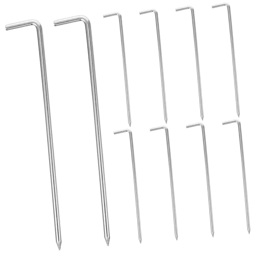 Toyvian 10 Stück Teiliges Zeltheringe aus Verzinktem Metall Rostfreie Stabile Heringe mit Zuspitzter Spitze Windfeste Erdanker für Zelte Strand Pavillons und Camping im Freien von Toyvian