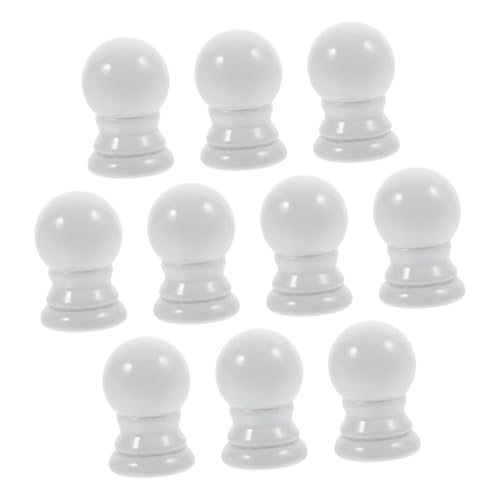 Toyvian 10 Stück Weiße Fahnenmast Kugel Spitze Langlebiger Flaggenmast Ersatzkopf Einfache Wetterbeständig Dekorativ für Garten und Außenflaggen von Toyvian