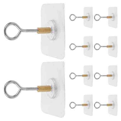 Toyvian 10 Stück selbstklebende Deckenhaken: Deckenhänger ohne Bohren, selbstklebende Haken aus Edelstahl für den Außenbereich zum Aufhängen von Pflanzen, Laternen, Windspielen Toyvian 10 Stück selbstklebende Deckenhaken: Deckenhänger ohne Bohren, selbstklebende Haken aus Edelstahl für den Außenbereich zum Aufhängen von Pflanzen, Laternen, Windspielen von Toyvian