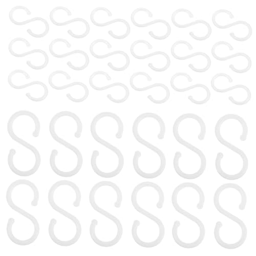 Toyvian 100 Stk. Teiliges Weiße Kunststoff S-haken Aufhänger Multifunktional für Küche Bad Kleidung Handtücher Utensilien Robust Einfach über Tür oder Regal zu Hängen Platzsparend und von Toyvian