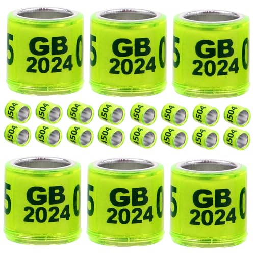 Toyvian 100 Stück Tauben Fußringe Leicht Anzulegen Vogel Beinringe Markierungsringe für Tauben und Kleinvögel Nummerierte Pigeon Racing Ankle Bands zur Einfachen Identifikation von Toyvian