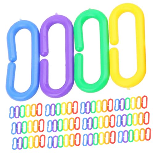 Toyvian 100 Stück Teiliges Kunststoff Kettenglieder für Vögel Bunte Förmige Clips Stabile Beißfeste Vogelspielzeug Links Einfach Montierbar als Kauspielzeug für Wellensittiche und von Toyvian