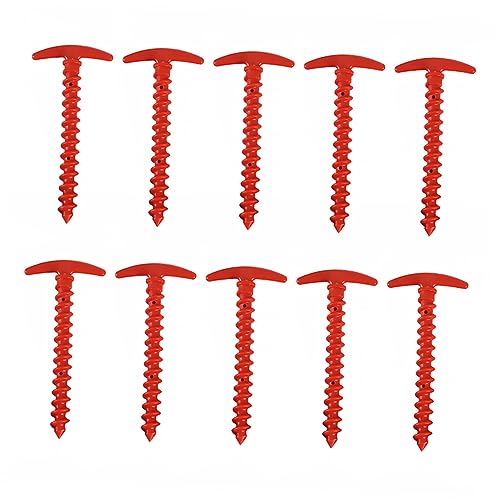 Toyvian 10Stücke Hochfeste Nylon Zeltpflöcke mit Spiraldesign Camping Bodenanker für Sicheres Befestigen im Freien für Zelte und Markisen von Toyvian