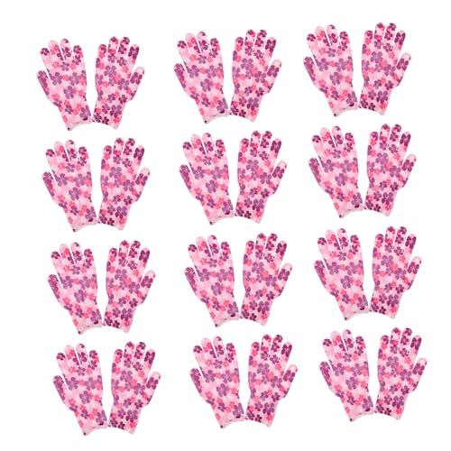 Toyvian 12 Paare Anti-schlupf-arbeitshandschuhe Arbeiten Schützend Garten Unkraut Jäten Industriell Werkstatthandschuhe Bauernhofhandschuhe Arbeit Handschuh Reparaturhandschuh Nylon Rosa von Toyvian