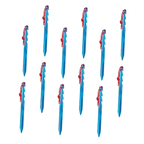 Toyvian 12 Stück Heringe Nagel Camping Anbindung Leicht für klein Zeltstifte im Freien Zeltzubehör Zeltpflöcke aus Legierung Zeltnägel Zeltpflock Aluminiumlegierung Blue von Toyvian