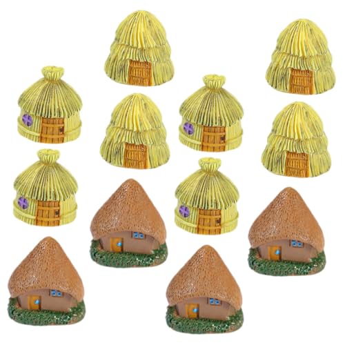 Toyvian 12 Stück Teiliges Miniatur Gartenhaus aus Wetterfestem Harz Kompakte Miniatur Deko für Garten Desktop und Mini Landschaften Langlebige Kleine Häuschen Figuren für Kreative von Toyvian