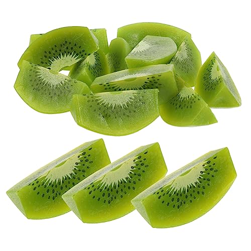 Toyvian 12st Simulierte Kiwi Gefälschte Kiwi Grüne Plastikscheiben Kiwi-fruchtscheibe Realistische Fruchtverzierung Gefälschte Früchte Lebensechtes Kiwisspielzeug Kiwischeiben Zitrone PVC von Toyvian