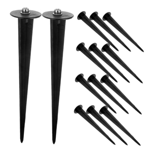 Toyvian 14 Stück Teiliges Aluminium Erdspieße für Außenleuchten Wetterfeste Gartenlampen Halterungen Stabile Bodenspieße für Solarlampen für Garten Weg Rasenbeleuchtung von Toyvian