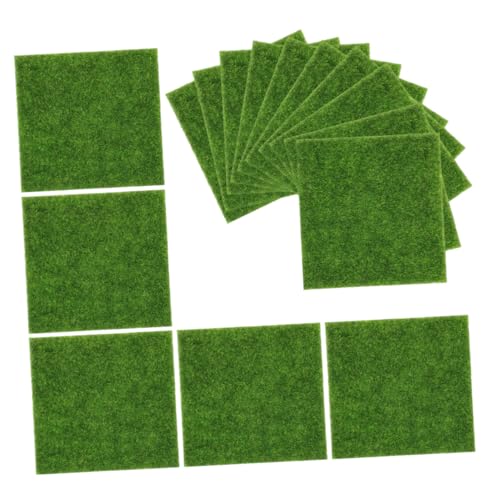 Toyvian 15 Stück Teiliges Künstlicher Rasenteppich Realistisch Wirkender Miniaturgarten für Modellbau Flexible Dekoration für DIY Landschaften und Haustier Balkonbereiche von Toyvian