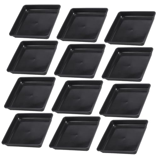 Toyvian 15 Stück Teiliges Quadratische Pflanzuntersetzer Robustem Kunststoff Wasserdichtes Pflanzenabfluss Tablett für Topfpflanzen Innen und Außen Schwarze Pflanzenschalen für Sauberen von Toyvian