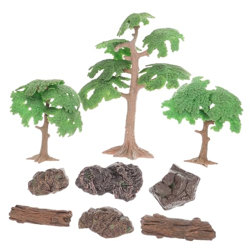 Toyvian 1Satz Miniatursteinverzierung Teiliges Mikrolandschaftsmodell mit Bäumen und Steinstämmen für DIY Gartenlandschaften für Bastelprojekte Dekoration von Toyvian