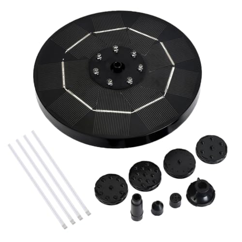 Toyvian 1Satz Solarbrunnen mit LED Licht Solar Wasserpumpe für Pool und Gartenlandschaftsdekoration Runder Schwimmender für Vogeltränken und Teiche Hochwertige von Toyvian