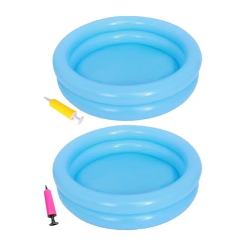Toyvian Aufblasbares Kinderbecken für Sommer Rund 2 Satz Einfach zu Lagern für Outdoor Partys und Garten Babyschwimmbecken Aufblasbarer Pool von Toyvian