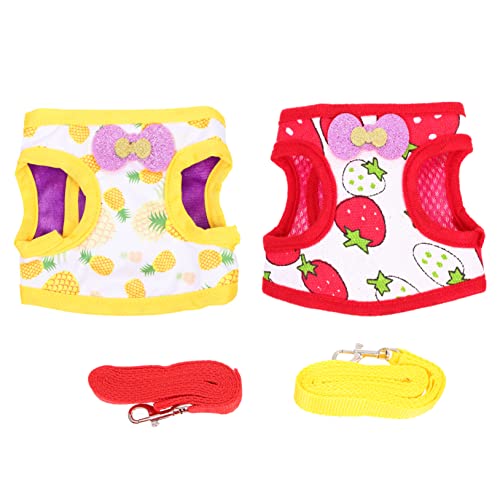 Toyvian 2 Sätze Bunny Harness mit Leine Atmungsaktives Geschirr für Kaninchen für Outdoor Aktivitäten mit Fruchtigem Druck Gelb und Rot für und Toyvian 2 Sätze Bunny Harness mit Leine Atmungsaktives Geschirr für Kaninchen für Outdoor Aktivitäten mit Fruchtigem Druck Gelb und Rot für und von Toyvian
