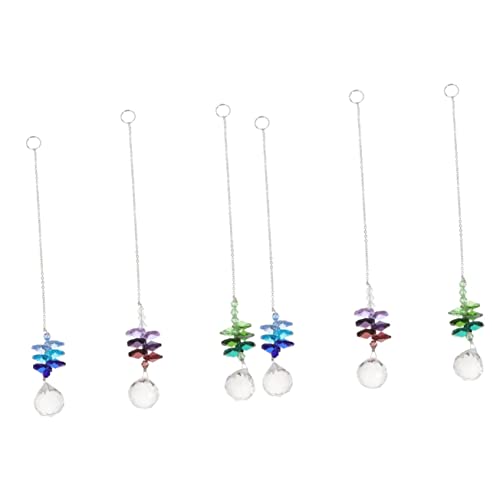 Toyvian 2 Sätze Farbenfrohe Perlenbügeldekoration Dekorationen Hausdekoration Hängend Haushängedekor Groß Perlenverzierung Zubehör Wohnaccessoires Strudel Glas Zufällige Farbe 3 Stücke * 2 von Toyvian