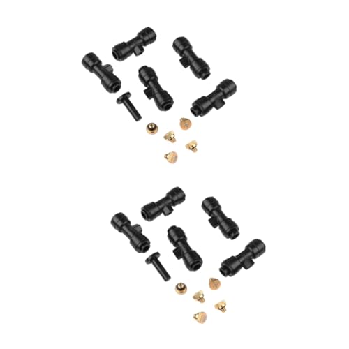Toyvian 2 Sätze Gartendüse durchnässt Mister Sprinkler Ersatz Nebeldüsen-T-Stücke Strahler Anlage Düsen für Gartenkühlsysteme Sprühdüsen für den Außenbereich Messing Black von Toyvian
