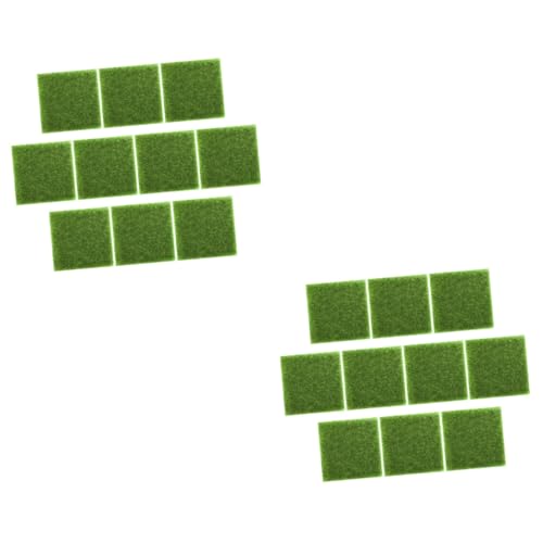 Toyvian 2 Sätze Kunstrasen Künstliches Rasengras Gras Künstlich Rasenflächen Synthetisches Gras Matten Künstliche Grasprobe Grasmatte Für Modelleisenbahnen Grasdekor Pp Grün 10 Stück * 2 von Toyvian