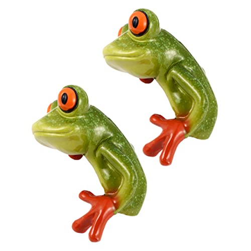 Toyvian 2 Sätze Resin Frosch Figuren Lustige Desktop Dekoration Für Home Office Grünes Ornament Für Bücherregal Schreibtisch Wohnzimmer Miniatur Kunsthandwerk 2 Stück * 2 von Toyvian