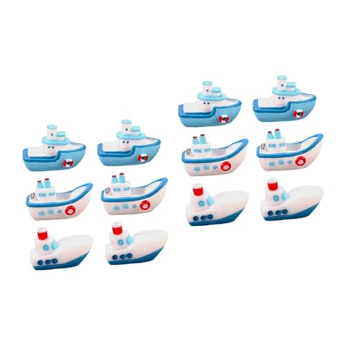 Toyvian 2 Sätze Yacht Mikrolandschaftsornamente Boot Thema Nautische Dekoration Küsten Cottage Miniatur Skulptur Miniatur Modell Harz 6 Stücke * 2 von Toyvian