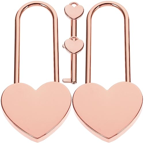 Toyvian 2 Sets Herzform Liebe Schlösser für Reise Koffer Gepäck Vorhängeschlösser Schlüsselschlösser von Toyvian