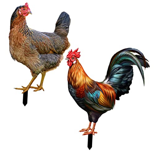 Toyvian 2stücke Dekorative Garten Hen Stake Acryl Huhn Dekoration Für Außenhof Gartendeko Gartenornament Simulation Huhn Stake Blumentopf Dekoration von Toyvian