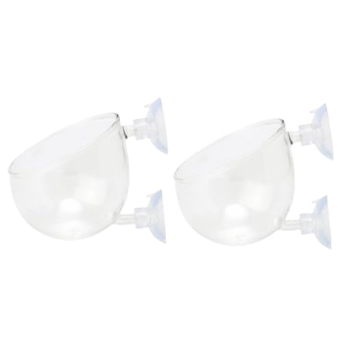 Toyvian 2 Stück Aquarium Futterbecher mit Saugnapf Transparenter Wassergras Pflanztopf Installieren Langlebig Geeignet für Süß und Salzwasseraquarien Kompakte Stabiles Glasmaterial von Toyvian
