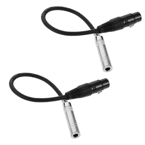 Toyvian 2 Stück Audio-Konvertierungskabel Lautsprecherkabel Audio-Klinkenkabel Mikrofonleitungsadapter XLR-Mikrofonkabel Stereokabel Lautsprechersystemkabel Micphone -Kabel Metall Schwarz von Toyvian