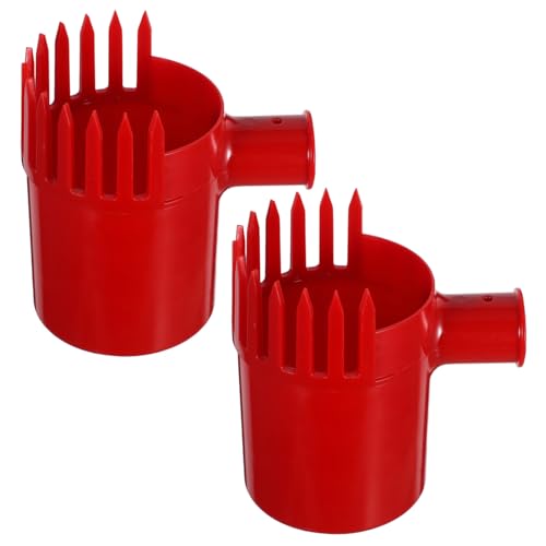 Toyvian 2 Stück Beerenerntegerät aus Robustem Kunststoff Leichter Fruchtsammler mit Schaufel-Rakel-Design für Blaubeeren und Kleine Früchte Effizientes Gartentool für Schonende Ernte Rot von Toyvian