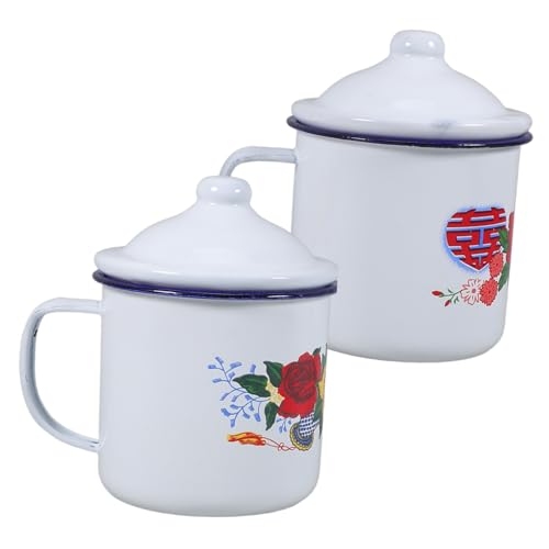 Toyvian 2 Stück Chinesische Emaille Tasse Vintage Stil mit Ergonomischem Griff Hitzebeständig Praktische Trinkbecher für Zuhause und Unterwegs Rot Toyvian 2 Stück Chinesische Emaille Tasse Vintage Stil mit Ergonomischem Griff Hitzebeständig Praktische Trinkbecher für Zuhause und Unterwegs Rot von Toyvian