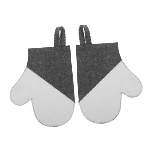 Toyvian 2 Stück Filz Saunahandschuhe aus Dickem Wollfilz Atmungsaktive Hitzebeständige Handwärmer für Damen Isolierende Saunazubehör Handschuhe für Dampfbad Spa und Wellness von Toyvian